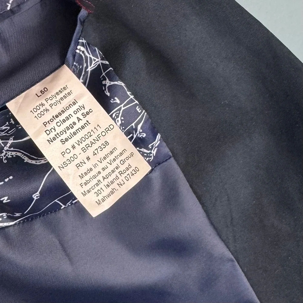 NEW Nautica Branford Blazer Men's‎ 50L Navy Blue Faux Suede 2 Button Sport Coat
